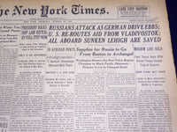 1941 OCTOBER 23 NEW YORK TIMES - ALL ABOARD SUNKEN LEHIGH ARE SAVED - NT 1116