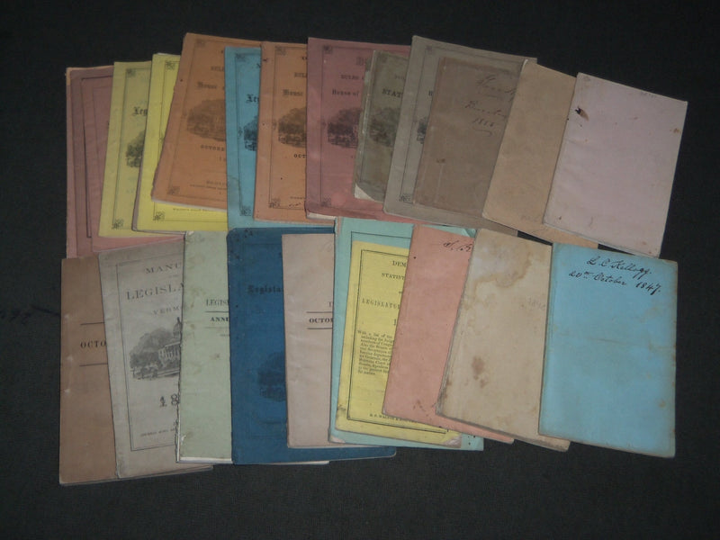 1839-1869 VERMONT THE SENATE & HOUSE REPRESENTATIVES MANUALS LOT OF 25 - J 2817