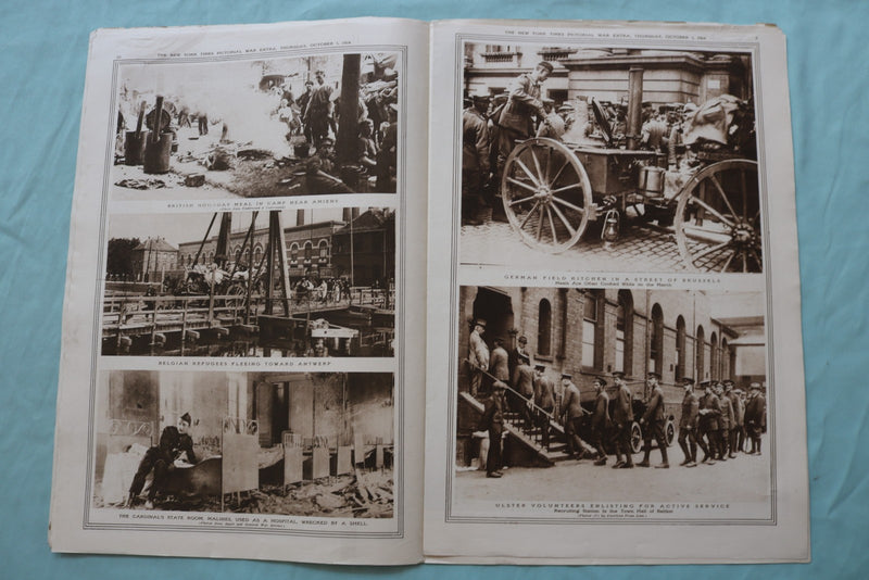 1914 OCT 1 NEW YORK TIMES MID-WEEK PICTORIAL WAR EXTRA - GERMAN FIRING - NP 9117