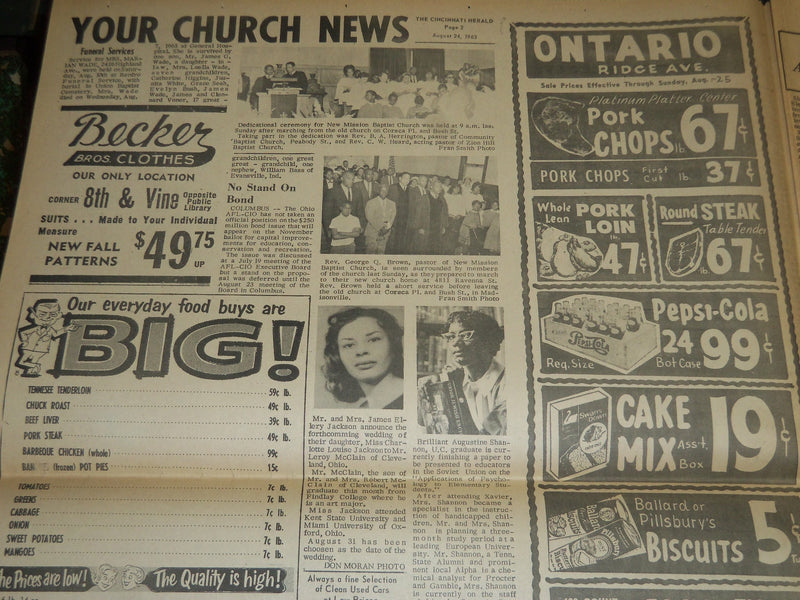 1963 AUG 24 CINCINNATI HERALD NEWSPAPER - PREPARE FOR WASHINGTON MARCH - NP 4417