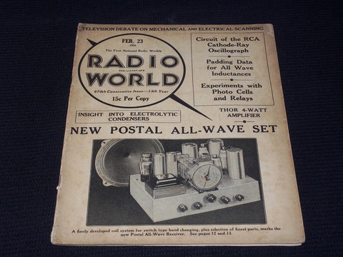 1935 FEBRUARY 23 RADIO WORLD MAGAZINE NICE ELECTRONICS COVERS & ADS - E 2814