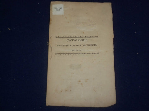 1813 CATALOGUS UNIVERSTITATIS DARTMUTHENSIS - J 4707