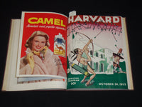 1953-1954 HARVARD A. A. NEWS BOUND VOLUME - 8 FOOTBALL PROGRAMS - KD 6359A