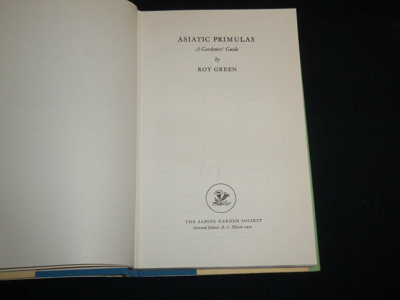 1986 ASIATIC PRIMULAS HARDCOVER BOOK BY ROY GREEN - KD 7121
