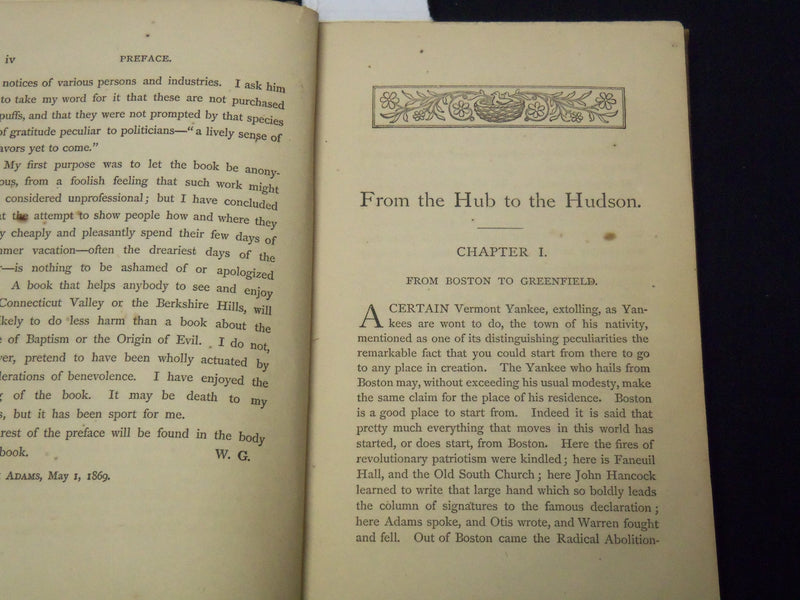 1870 FROM THE HUB TO THE HUDSON BOOK BY WASHINGTON GLADDEN - MASS. - K 2069