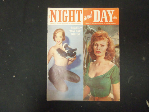 1957 MAR NIGHT AND DAY MAGAZINE-NICE COVER PHOTOS & INSIDE PHOTOS & ADS -ST 4433