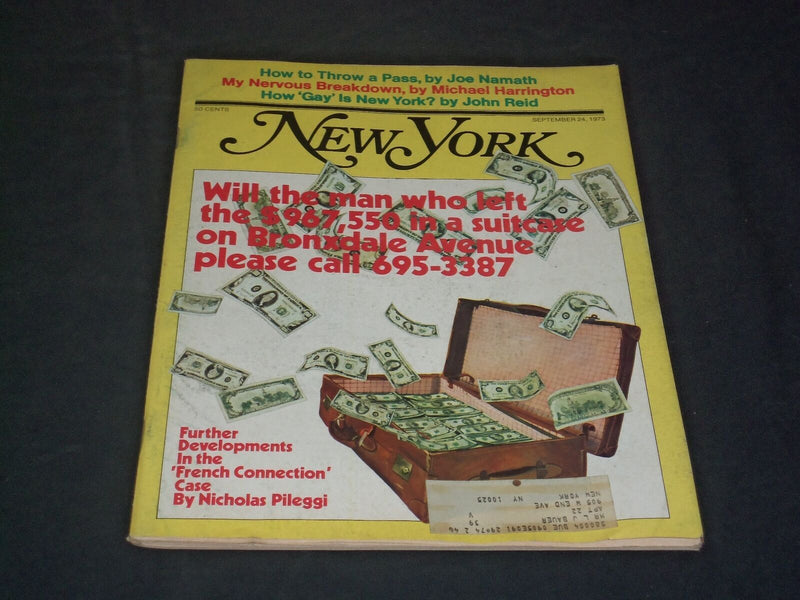 1973 SEPTEMBER 24 NEW YORK MAGAZINE - SUITCASE FULL OF CASH - SP 3831