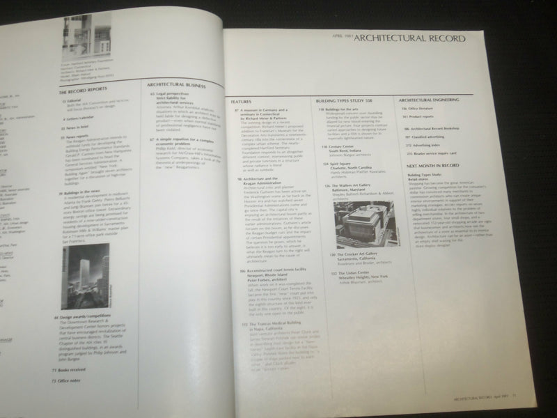 1981 APRIL ARCHITECTURAL RECORD MAGAZINE - HARTFOR SEMINARY FOUNDATION- ST 1682F