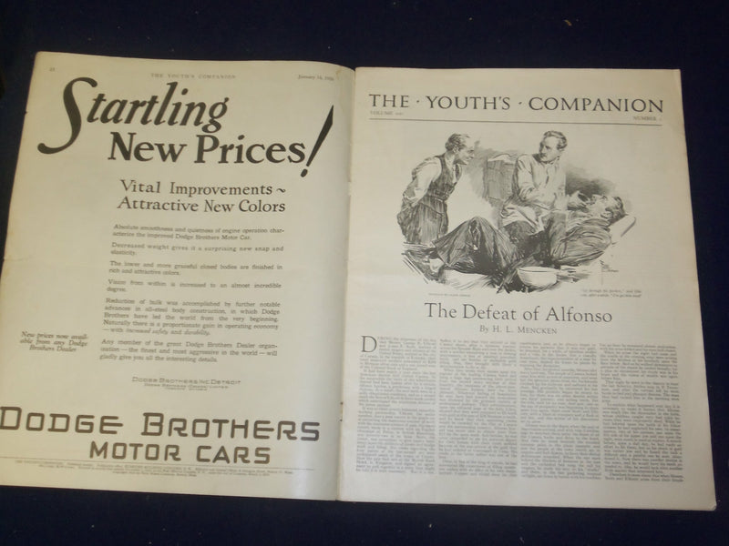 1926 JANUARY 14 THE YOUTH'S COMPANION MAGAZINE - H. L. MENCKEN - B 6729