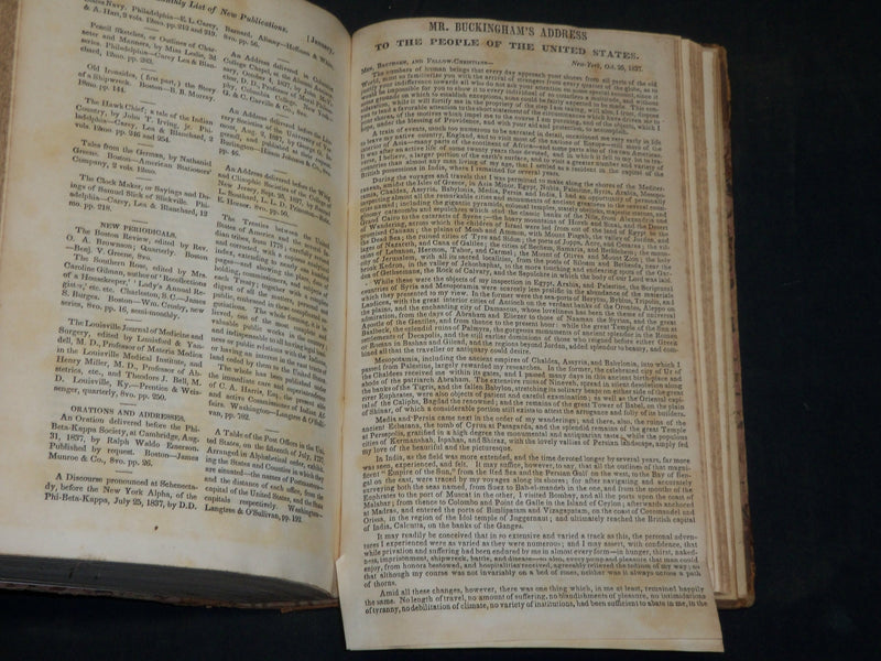 1837 UNITED STATES MAGAZINE & DEMOCRATIC REVIEW VOLUME - HAWTHORNE - KD 5932