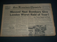 1941 MARCH 20 SAN FRANCISCO CHRONICLE - NAZI BOMBERS - SUPERMAN COMIC - NP 3623