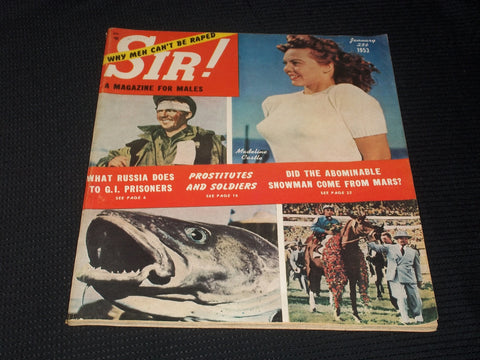 1953 JANUARY SIR! MAGAZINE - MADELINE CASTLE FRONT COVER - E 4836