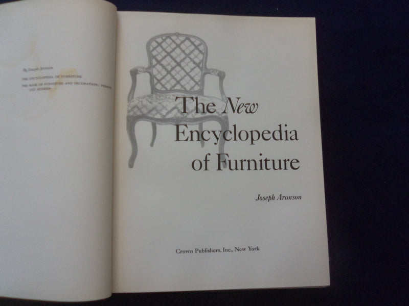 1967 THE NEW ENCYCLOPEDIA OF FURNITURE HARDCOVER BOOK BY JOSEPH ARONSO - KD 8592
