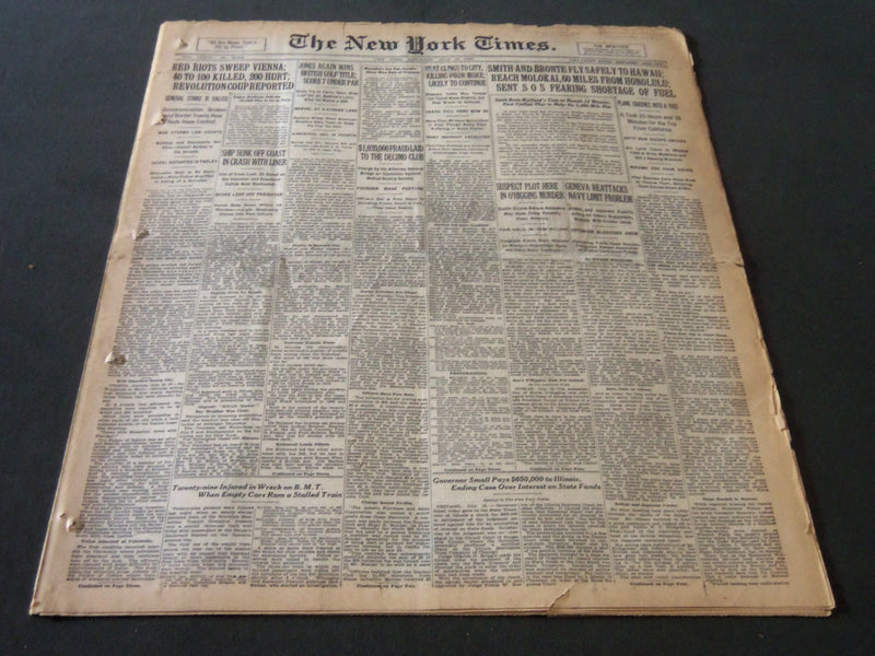 1927 JULY 16 NEW YORK TIMES - JONES AGAIN WINS BRITISH GOLF TITLE - NT 6357