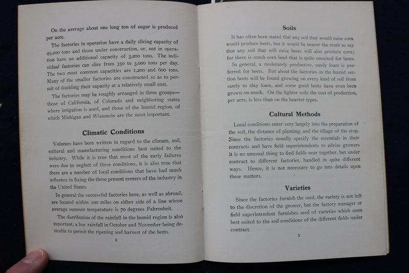 1910 SUGAR BEET CULTURE SOFTCOVER BOOK - K 1378