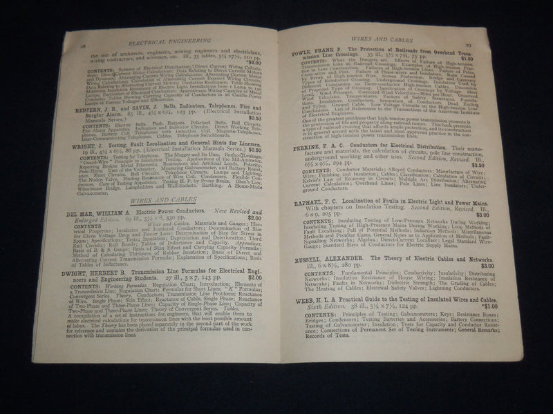 1914 ELECTRICAL BOOKS PHYSICS & MATHEMATICS - D. VAN NOSTRAND COMPANY - J 9029