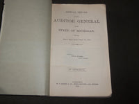 1874 MICHIGAN AUDITOR GENERAL ANNUAL REPORT BOOK - J 3184