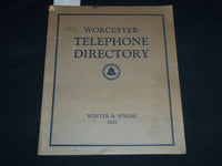 1931 WINTER & SPRING WORCESTER TELEPHONE DIRECTORY BOOK - J 8805