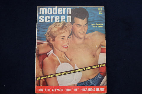 1957 JUNE MODERN SCREEN MAGAZINE - TONY CURTIS & JANET LEIGH COVER - E 12769