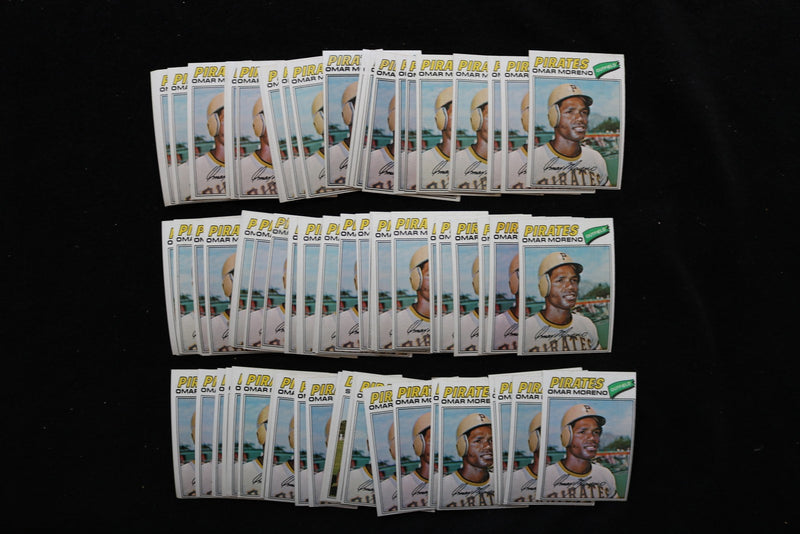 OMAR MORENO 1977 TOPPS BASEBALL CARDS - CARD # 104 - NM-MT - LOT OF 76 - #259