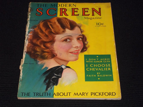 1931 MARCH MODERN SCREEN MAGAZINE - JANET GAYNOR COVER - E 16847