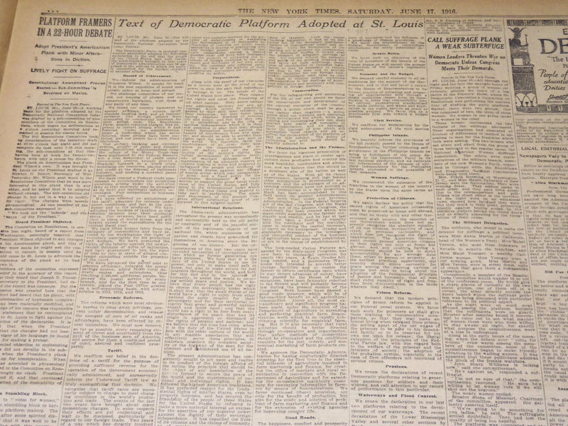 1916 JUNE 17 NEW YORK TIMES - CARRANZA THREATENS OPEN WARFARE - NT 8616