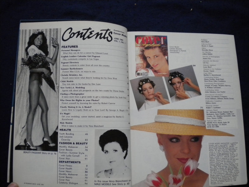 1984 JUNE COVER MODEL MAGAZINE - PREMIERE ISSUE - CHRISTIE BRINKLEY - B 2875P