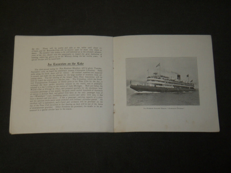 1905 PRESS CLUB OF CHICAGO - SUMMER OUTINGS BOOK - J 3630