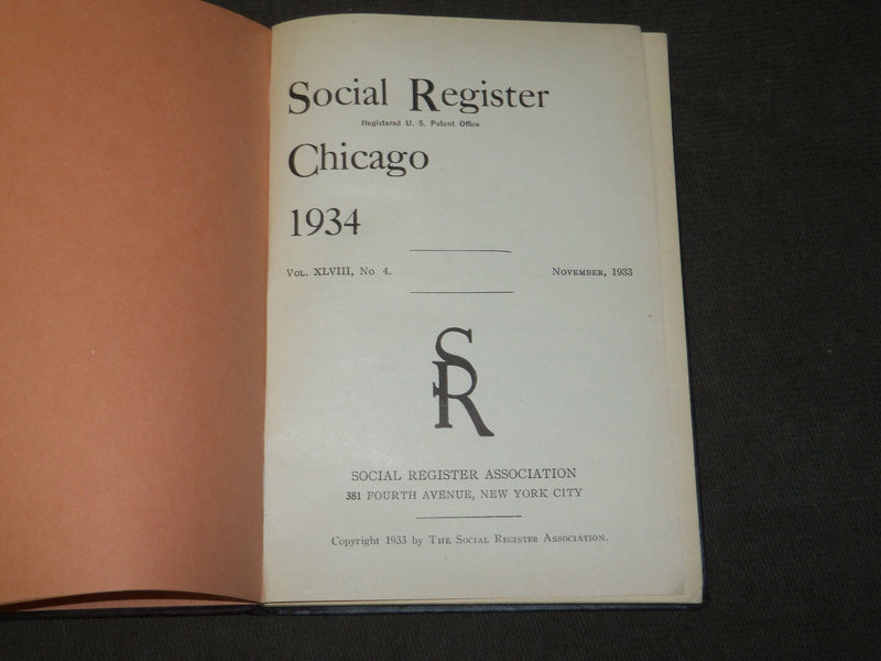 1934 & 1935 CHICAGO SOCIAL REGISTRY BOOK LOT OF 2 - KD 5194