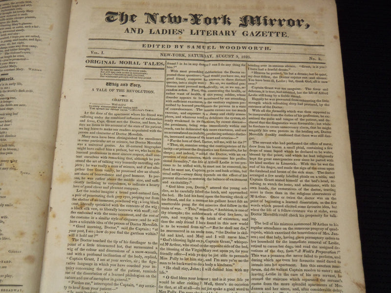 1823-1824 NEW YORK MIRROR AND LADIES GAZETTE BOUND VOLUME NO. 1 - R 89F