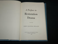 1968 A PREFACE TO RESTORATION DRAMA BOOK BY JOHN HAROLD WILSON - KD 7005