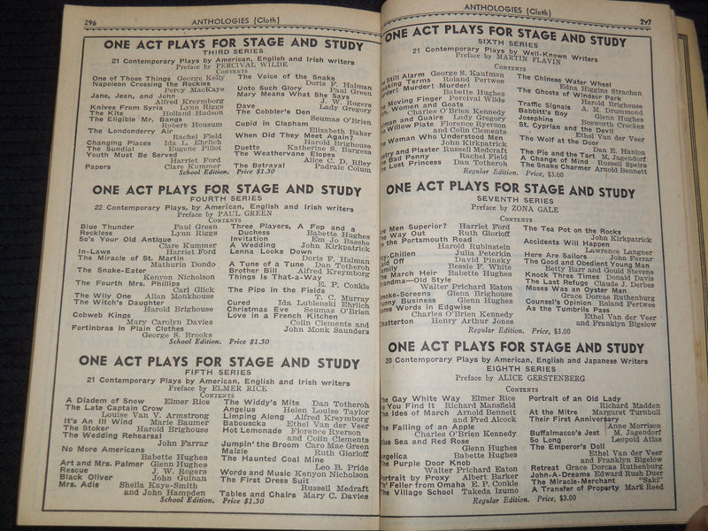 1945 SUPPLEMENT TO FRENCH'S BASIC CATALOGUE OF PLAYS - SOFTCOVER BOOK - K 2631