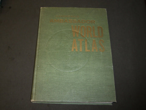 1959 HAMMOND'S AMBASSADOR WORLD ATLAS - 7TH PRINTING - NICE MAPS - KD 5367