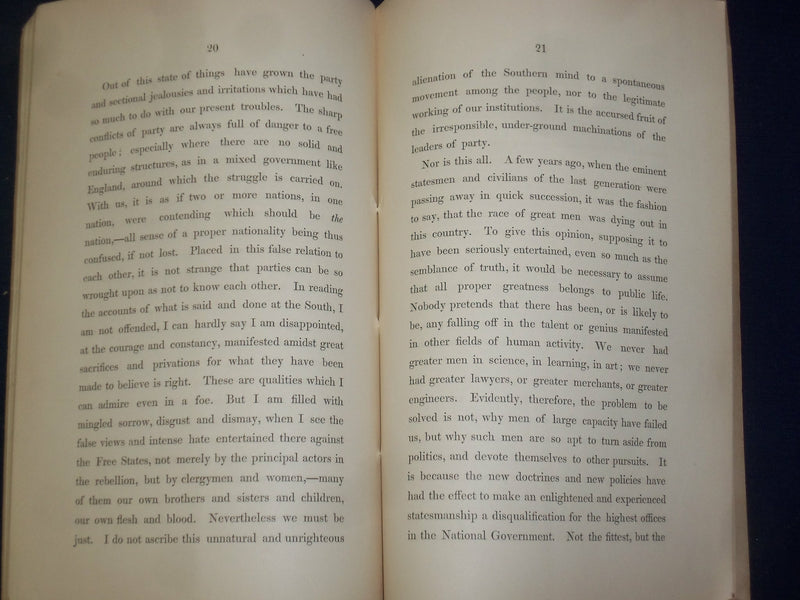 1863 SERMON TO GOVERNMENT OF MASSACHUSETTS, BY JAMES WALKER - J 4455
