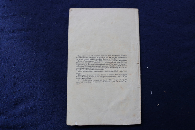 1834 THE MICROCOSM - VOL 1, NO. 1 - COLERIDGE - SOFTCOVER BOOK - K 821