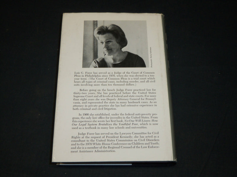 1975 THE DEATH OF THE LAW HARDCOVER BOOK INSCRIBED BY LOIS FORER - D 525