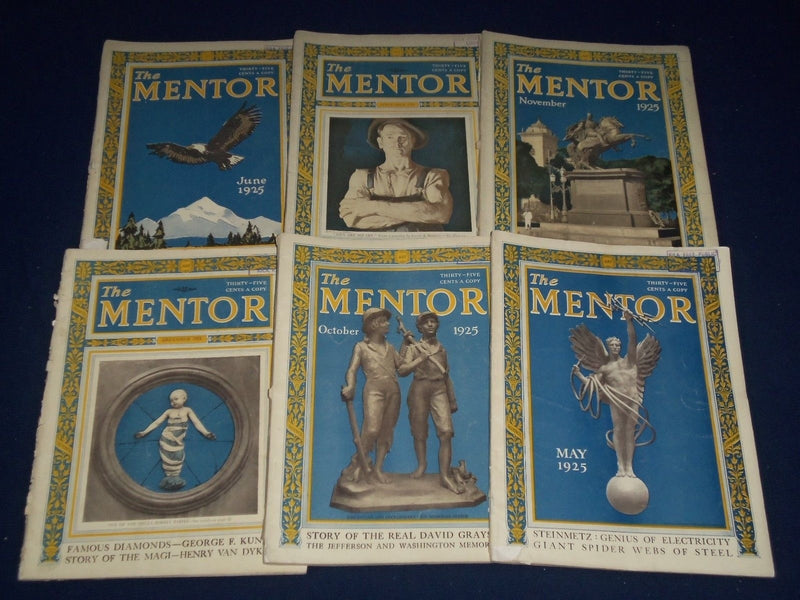 1925 THE MENTOR MAGAZINE LOT OF 6 DIFFERENT ISSUES- GREAT ADS - PHOTOS - O 1516J