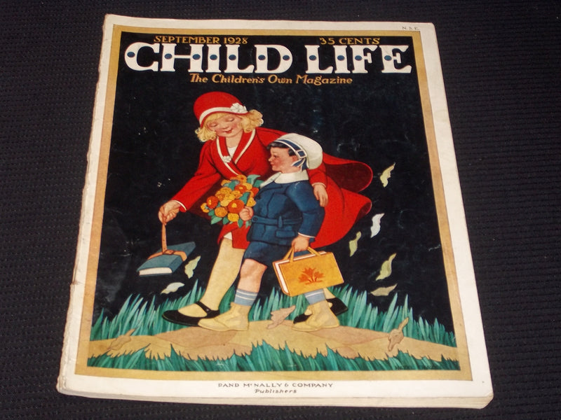 1928 SEPTEMBER CHILD LIFE MAGAZINE NICE ILLUSTRATED COVER & INSIDES - E 3771