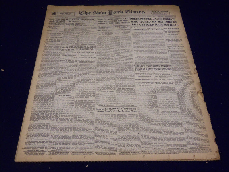1935 JANUARY 11 NEW YORK TIMES - BRECKINRIDGE BACKS CONDON - NT 1929