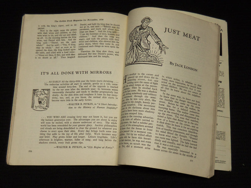 1934 NOVEMBER GOLDEN BOOK MAGAZINE - JACK LONDON - DREISER - BALZAC - K 20