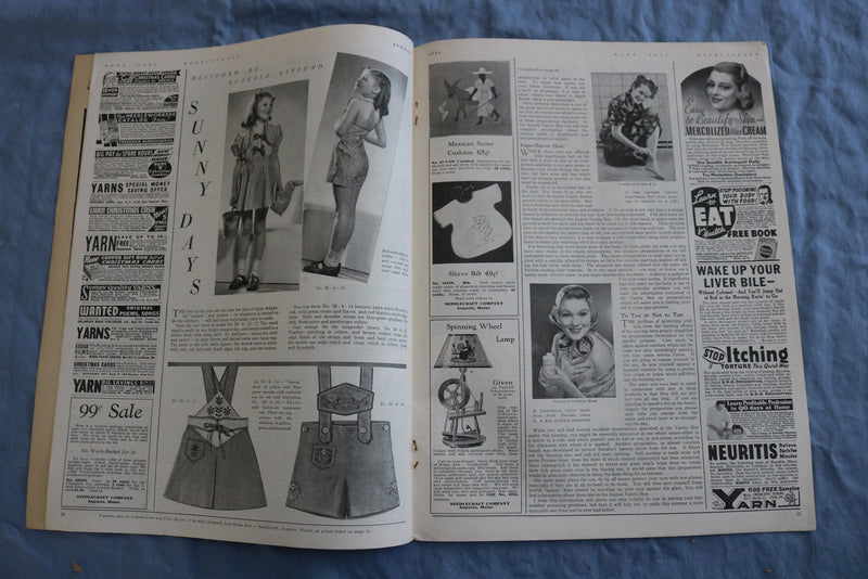 1938 AUGUST HOME ARTS NEEDLECRAFT MAGAZINE - SUMMER NEEDLEWORK - SP 4784K
