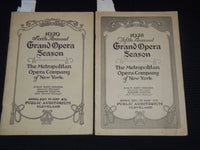 1928-1929 METROPOLITAN OPERA COMPANY PROGRAM LOT OF 2 - CLEVELAND OHIO - J 8019