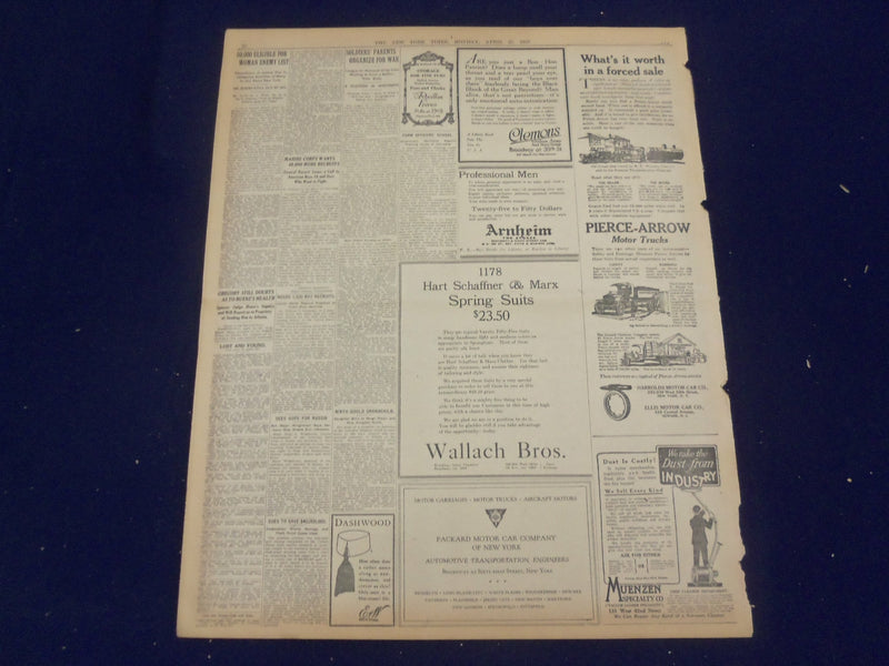 1918 APRIL 22 NEW YORK TIMES- FRENCH AND AMERICANS REGAIN LOST TRENCHES- NT 8220