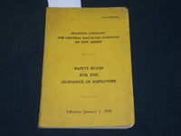 1935 READING CO. CENTRAL RAILROAD OF NEW JERSEY SAFETY RULES BOOK - J 5958