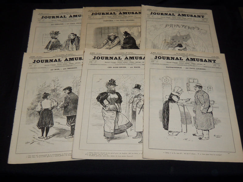 1896 JOURNAL AMUSANT ILLUSTRE FRENCH MAGAZINE LOT OF 26 - FASHION ILLUS- O 3197E