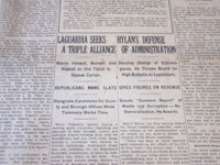 1921 AUGUST 10 NEW YORK TIMES - LAGUARDIA SEEKS A TRIPLE ALLIANCE - NT 5493