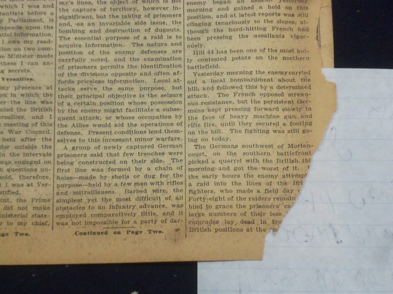 1918 MAY 15 NEW YORK TIMES - BRITISH DRIVE GERMANS FROM POSITION - NT 8181