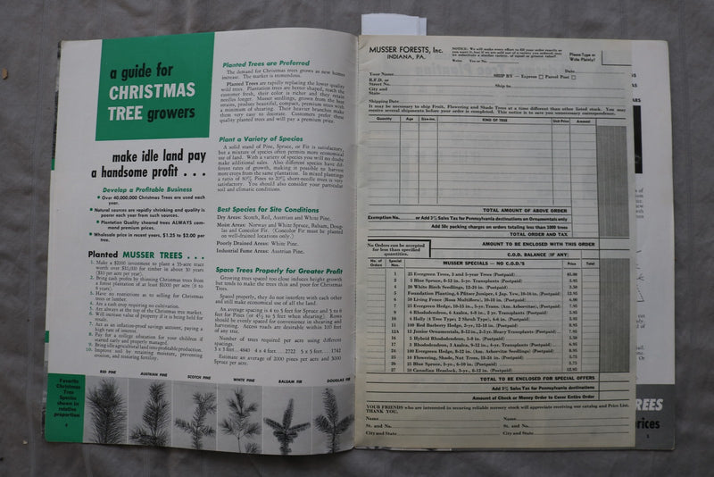 1959 MUSSER FOREST INC. CATALOG - INDIANA, PENNSYLVANIA - SOFTCOVER - K 3462