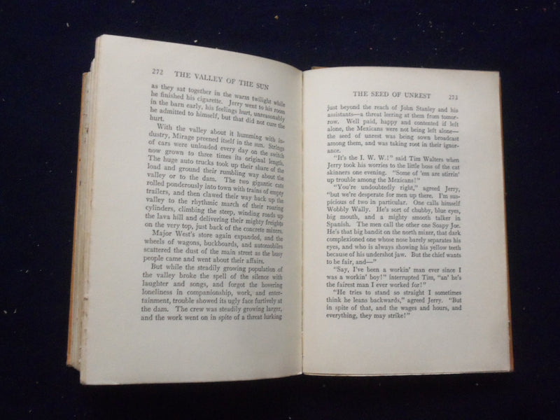 1921 THE VALLEY OF THE SUN HARDCOVER BOOK BY WILLIAM M. MCCOY - KD 8377