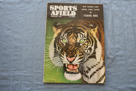 1951 FEBRUARY SPORTS AFIELD MAGAZINE - FISHING RODS COVER - SP 6174X